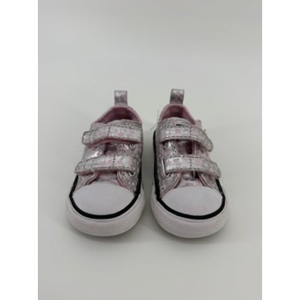 Converse Chuck Taylor All Star Infant Size 4 Silver Pink Metallic Star Shoes